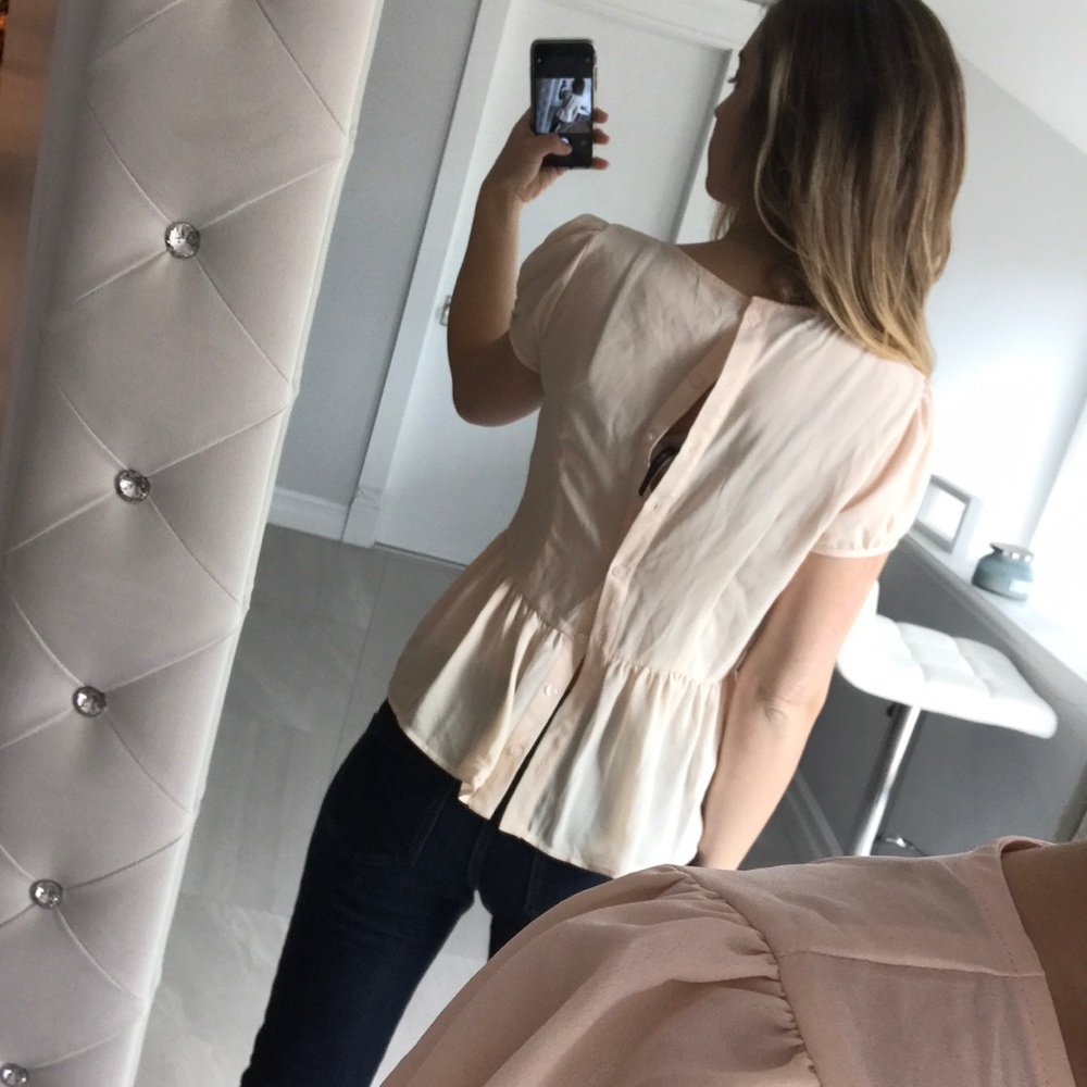 Ruffle Back Button Down - Picture 3 of 6